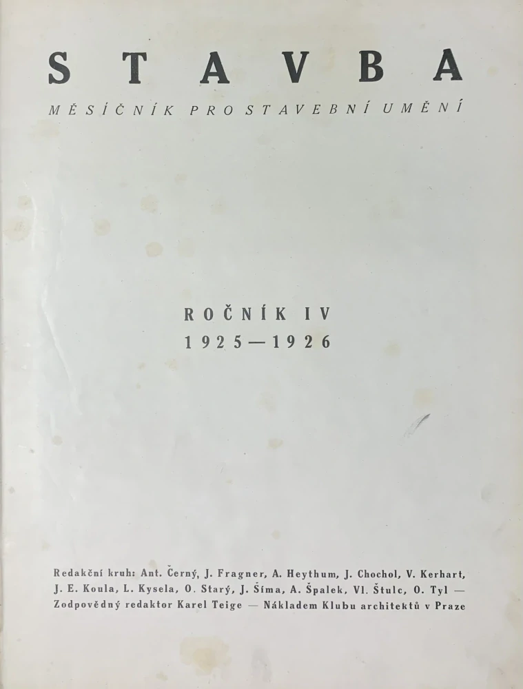 Stavba r. 4 1925-1926 - komplet