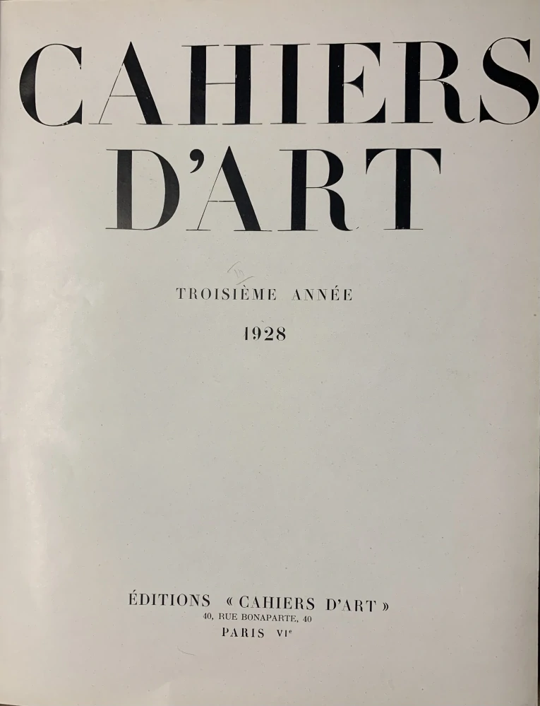 Cahiers d'art r. 3 1928 - komplet