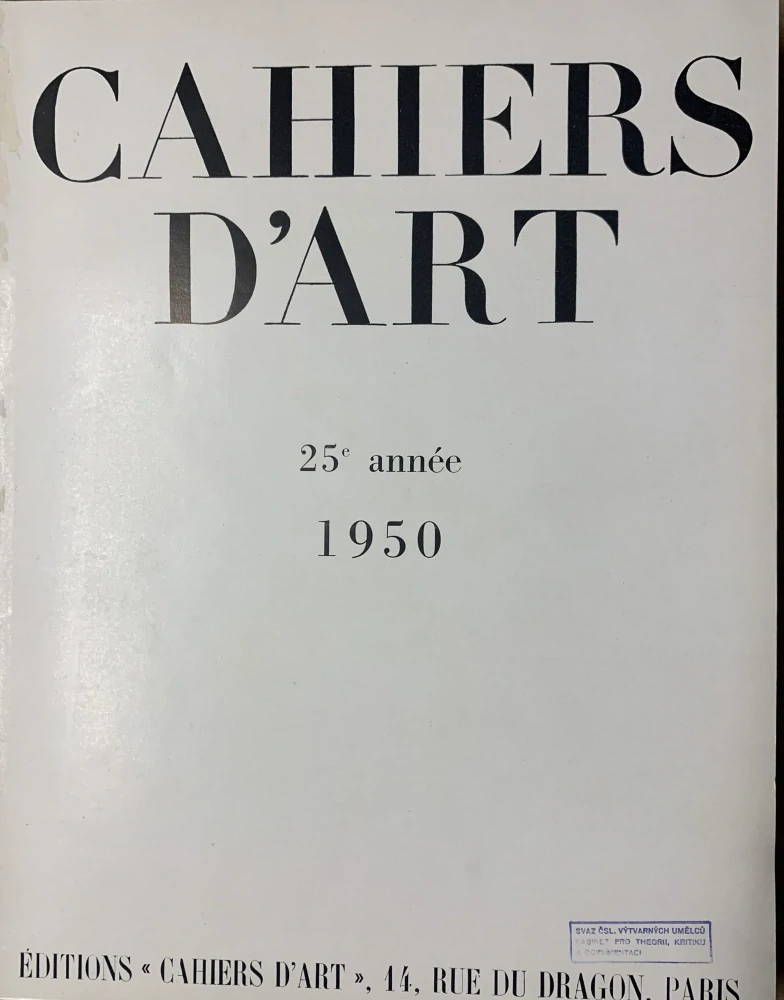 Cahiers d'art r. 25 1950 - komplet
