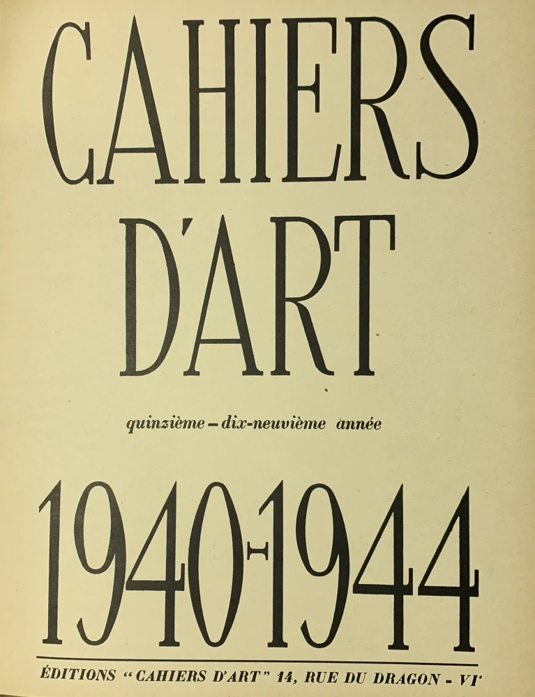 Cahiers d'art r. 15-19 1940-44 - komplet