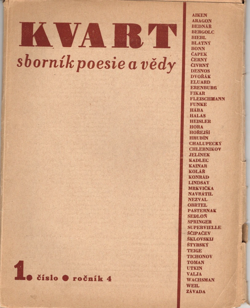 Kvart, sborník poesie a vědy r. 4 - komplet