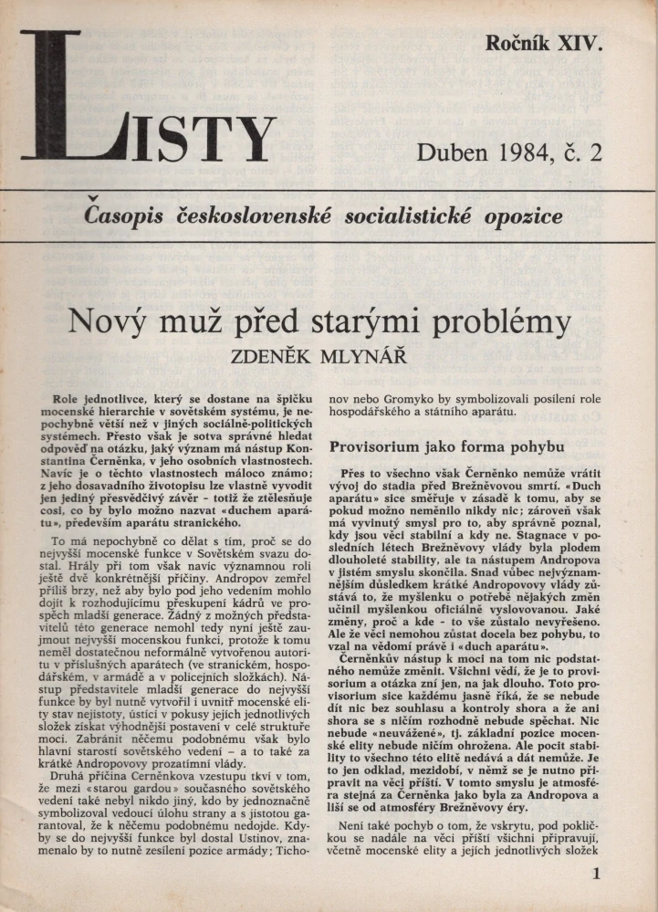 Listy, časopis československé socialistické opozice