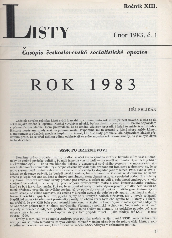 Listy, časopis československé socialistické opozice 1984 - komplet