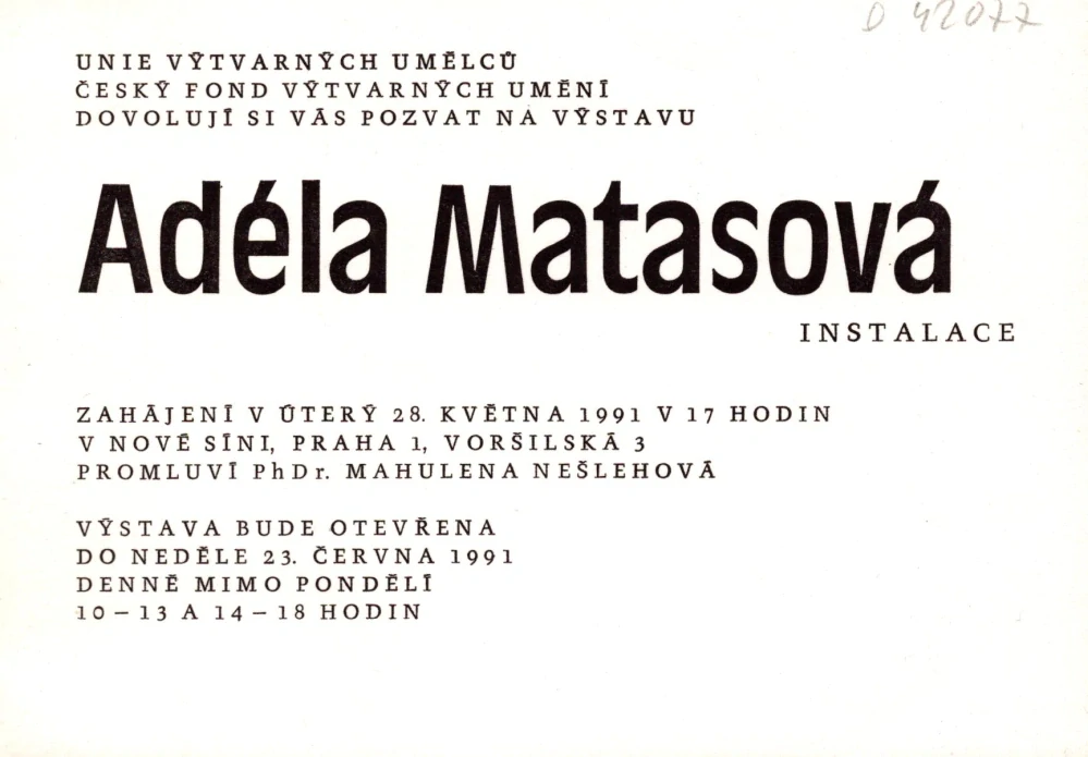 Adéla Matasová: Instalace (podpis)