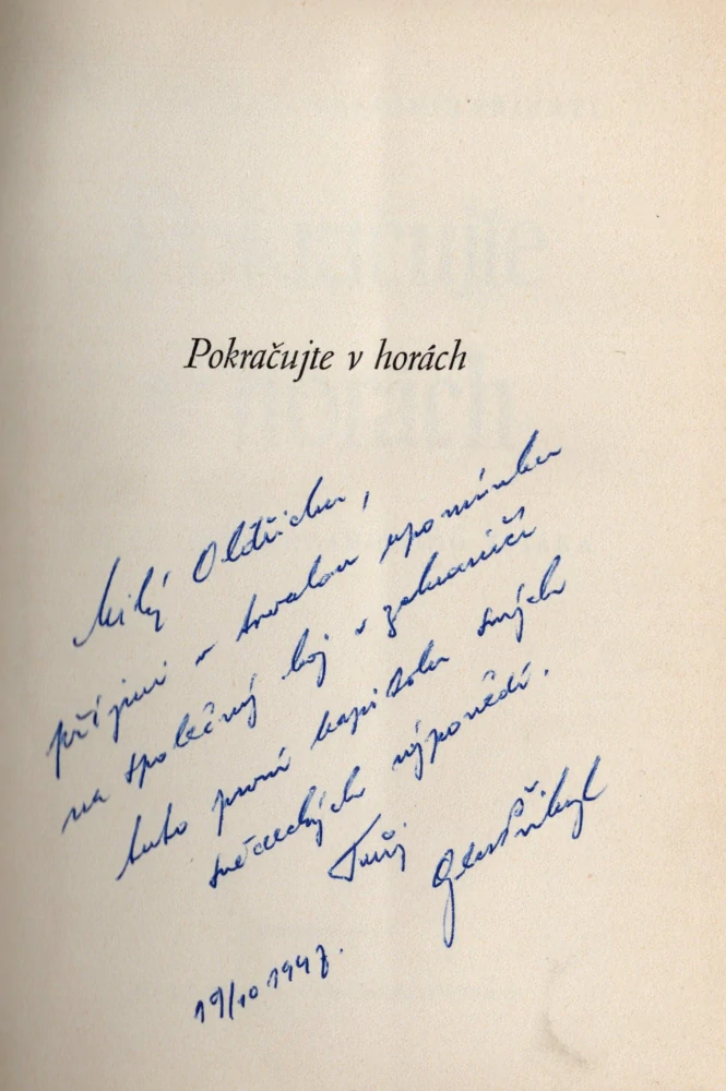 Přikryl, Vladimír - Pokračujte v horách (podpis)