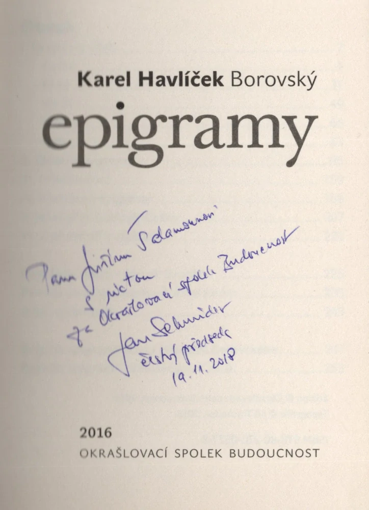 Borovský, Karel Havlíček - Epigramy (podpis)
