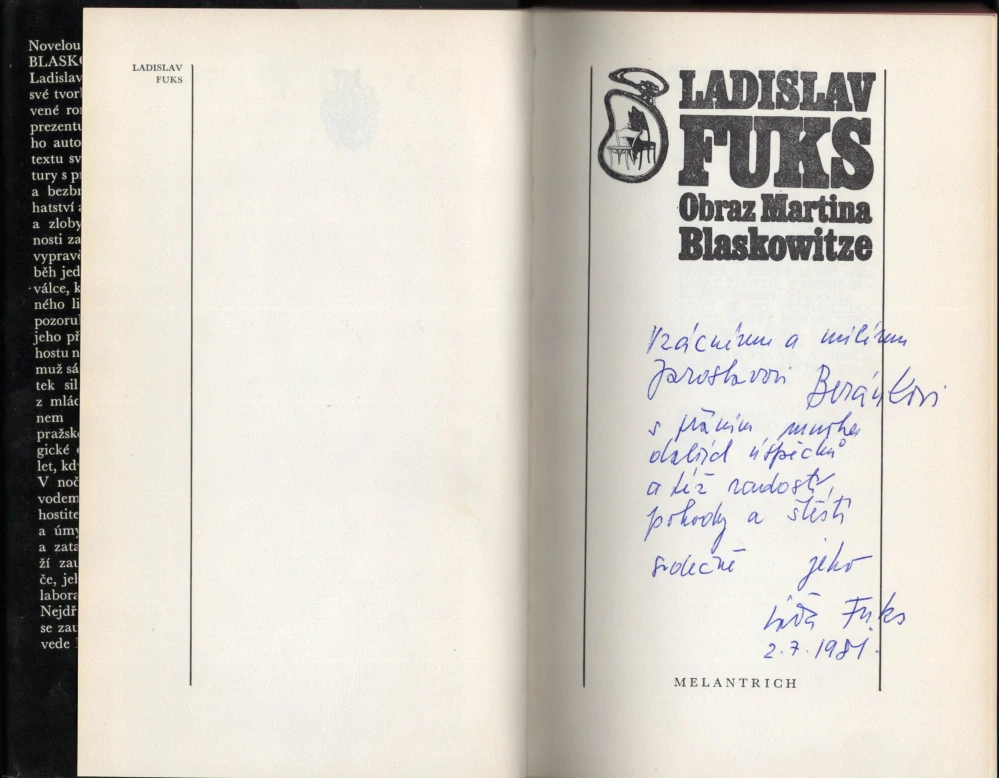 Fuks, Ladislav - Obraz Martina Blaskowitze (podpis)