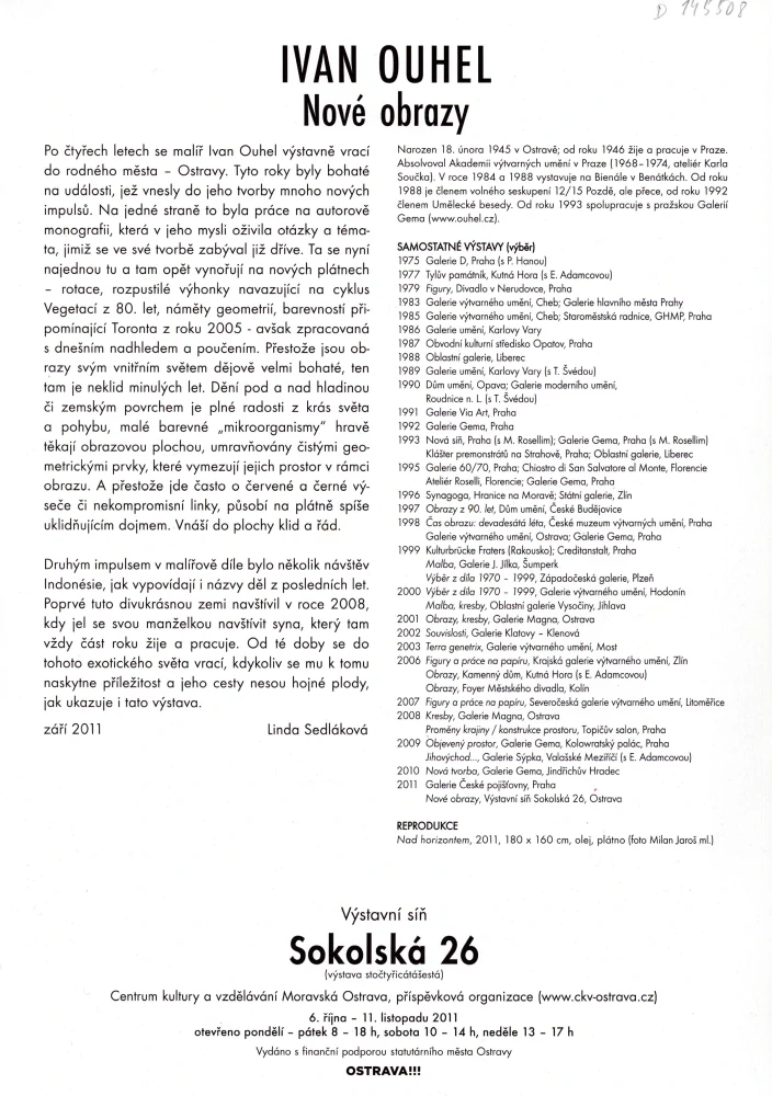 Ivan Ouhel: Nové obrazy (podpis)