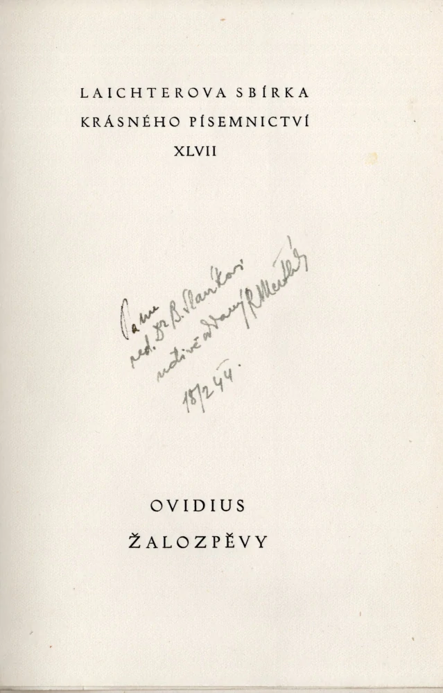 Ovidius, Publius - Žalozpěvy (podpis)