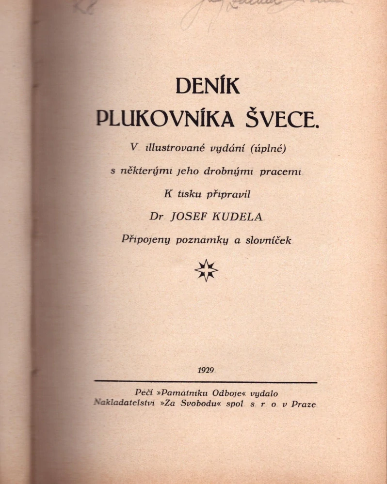 Švec, Josef Jiří - Deník plukovníka Ševce