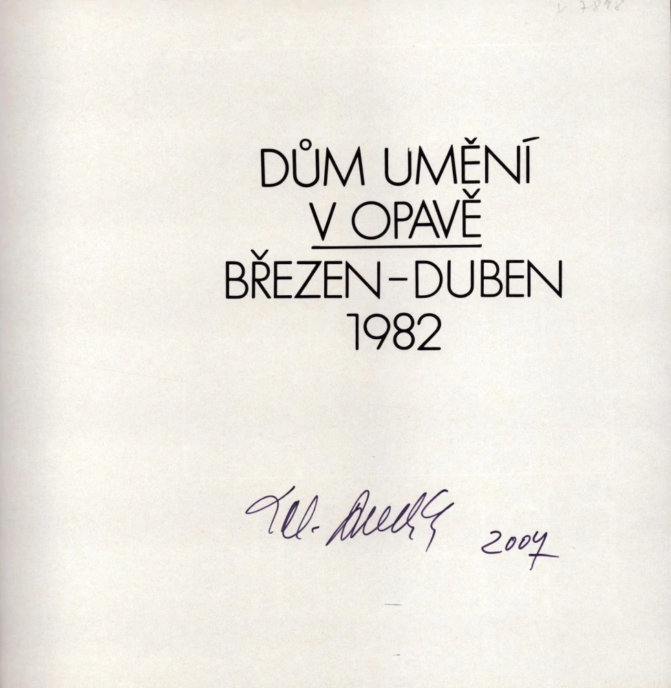 Vladimír Preclík: Sochařské dílo 1970-1982 (podpis)