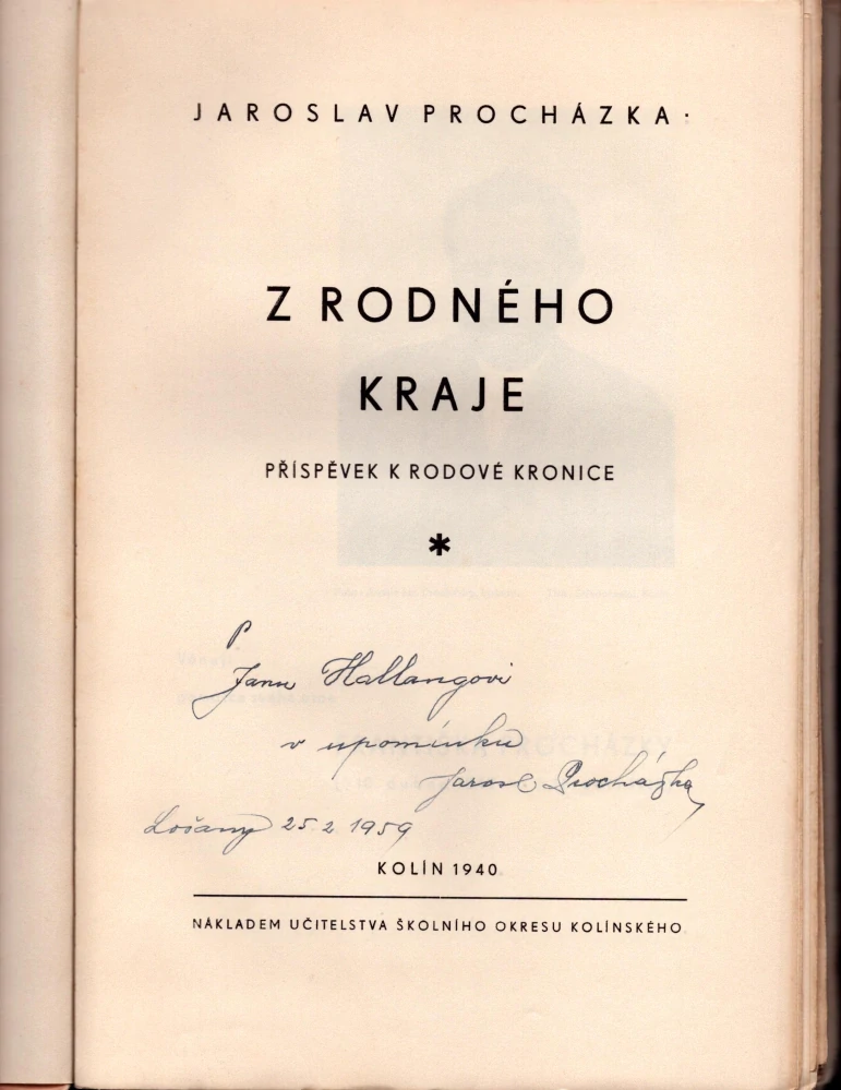 Procházka, Jaroslav - Z rodného kraje (podpis)