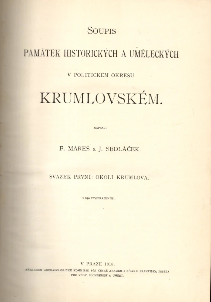 Soupis památek historických a uměleckých v politickém okresu Krumlovském