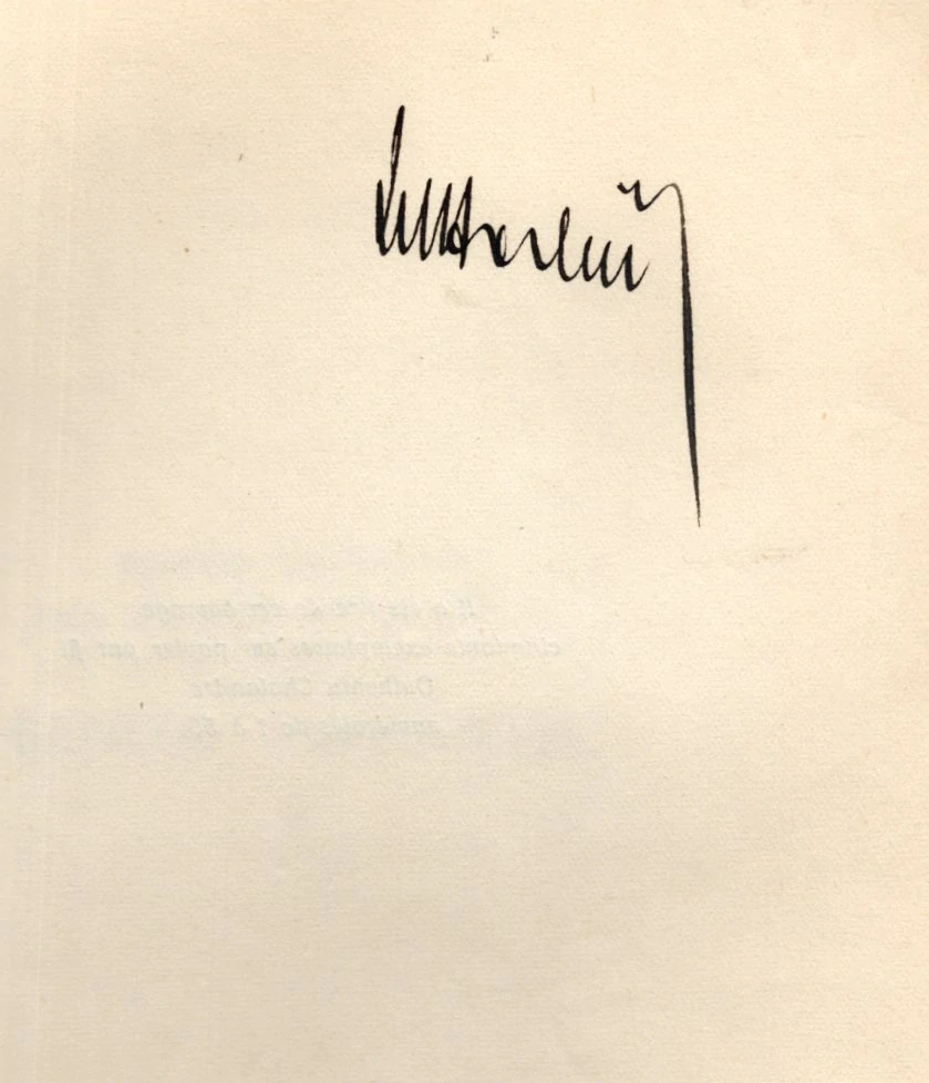 Mussolini, Benito - Vie de mon frère Arnaldo, précédée du Livre de Sandro Mussolini (mon neveu) par Arnaldo (podpis)