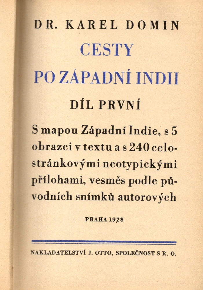 Domin, Karel - Cesty po západní Indii