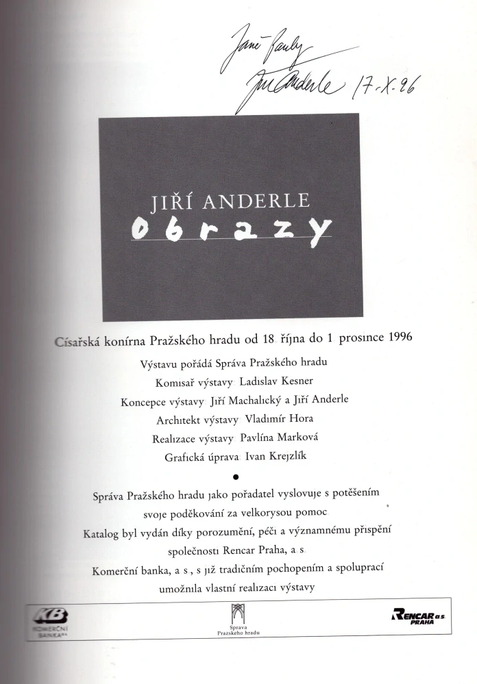 Jiří Anderle: Obrazy (podpis)