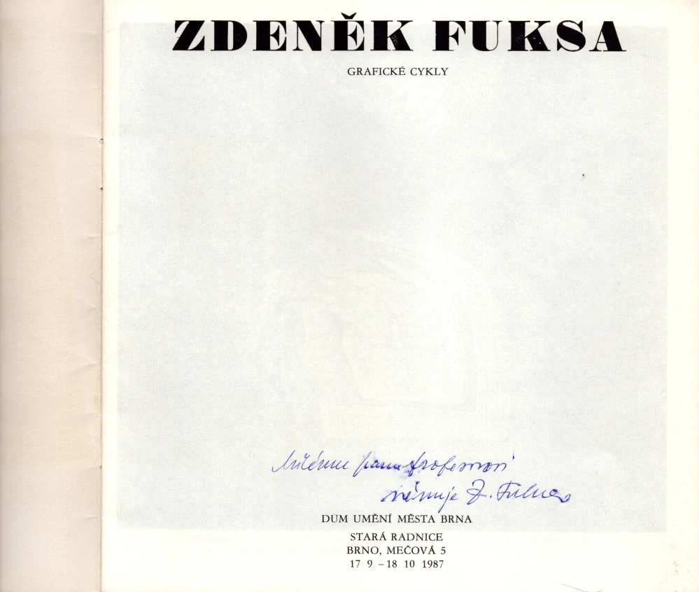 Zdeněk Fuksa: Grafické cykly (podpis)