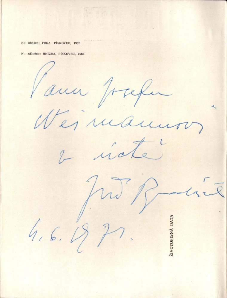 Jiří Bradáček: Sochy 1962-1969 (podpis)