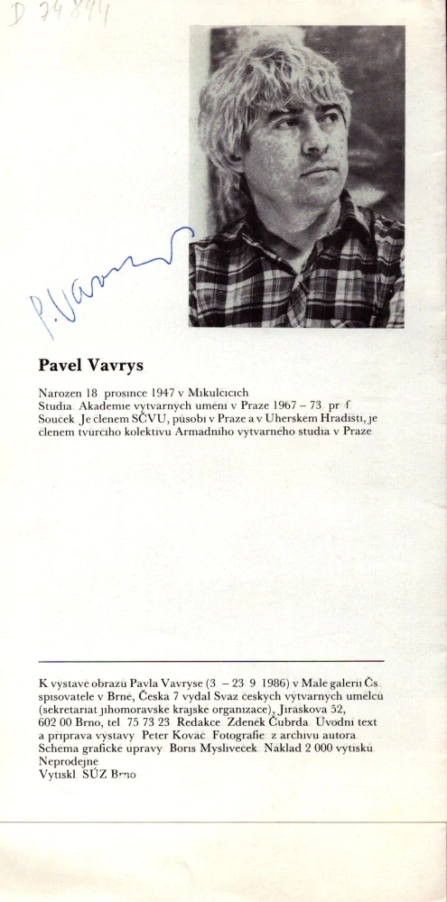 Pavel Vavrys: Obrazy (podpis)