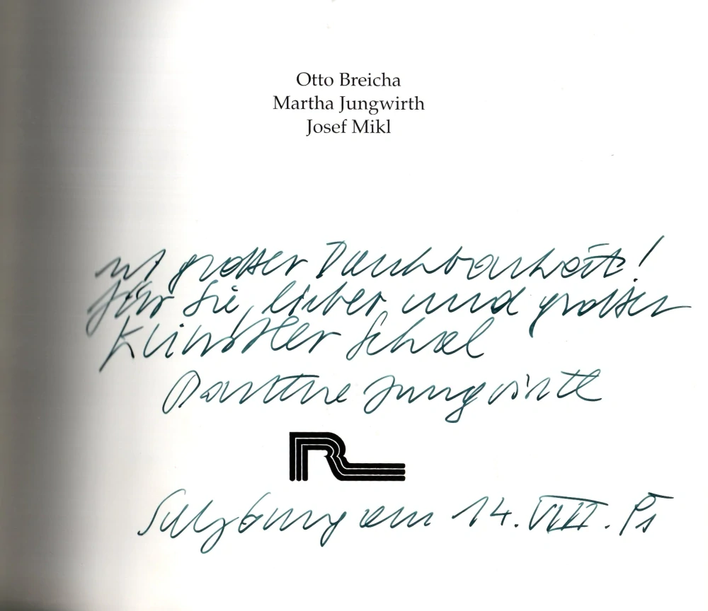 Martha Jungwirth - Alfred Schmeller zuliebe (podpis)