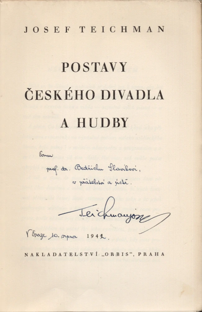 Teichman, Josef - Postavy českého divadla a hudby (podpis)