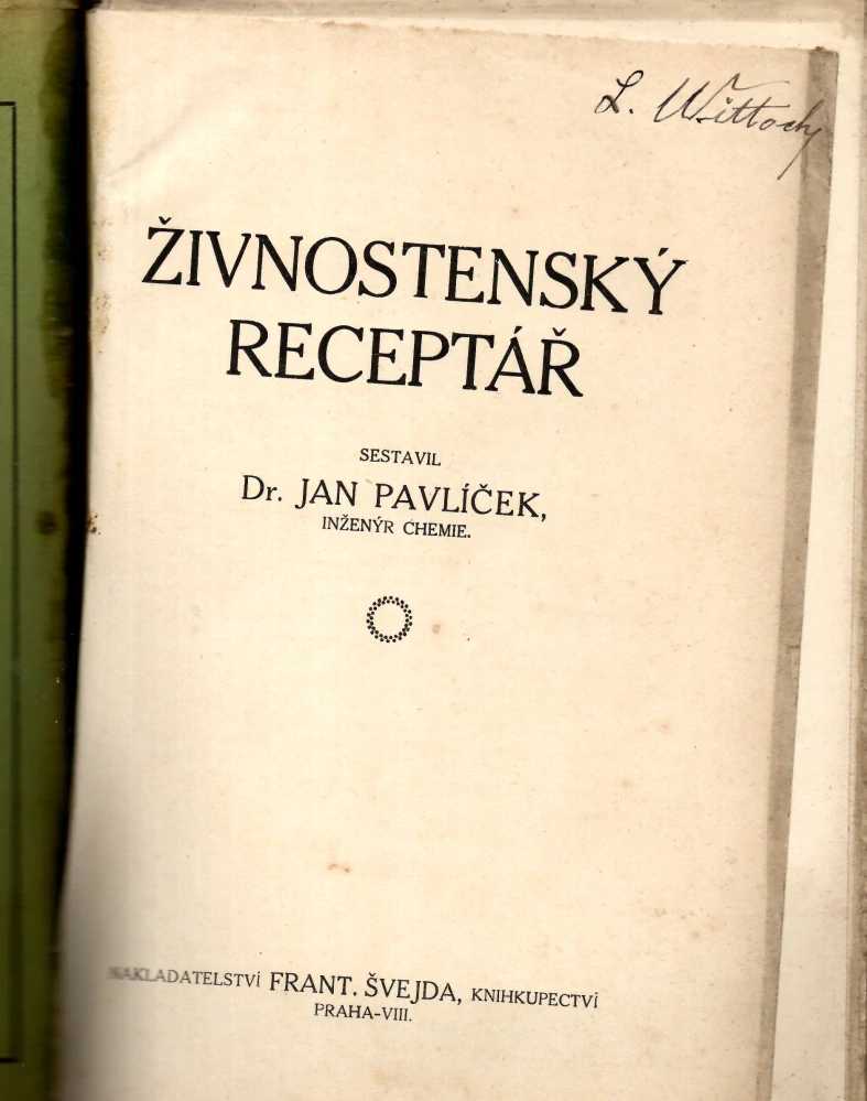 Pavlíček, Jan - Živnostenský receptář