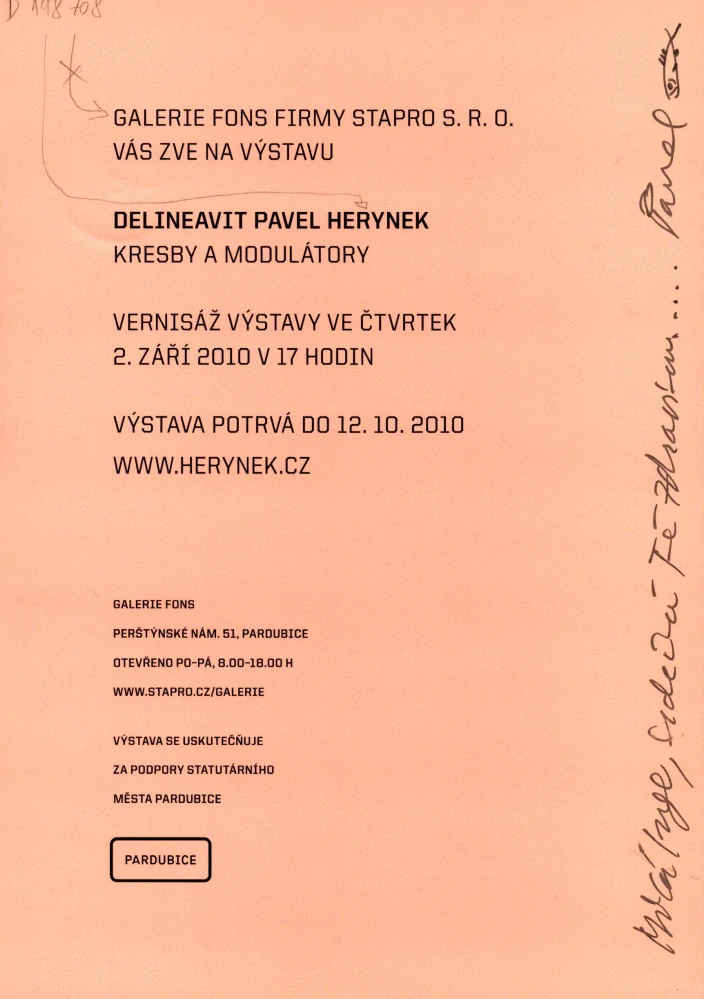Delineavit Pavel Herynek (podpis)