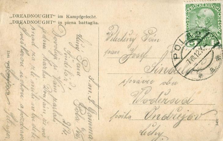 Bitevní loď (parník) Dreadnought im Kampfgefecht