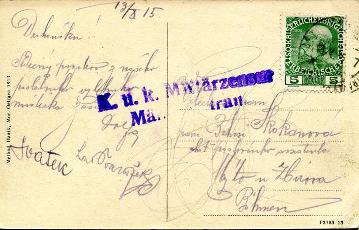 Mor. Ostrava (Ostrava) - K.u.K. m... / Polní pošta / Feldpost