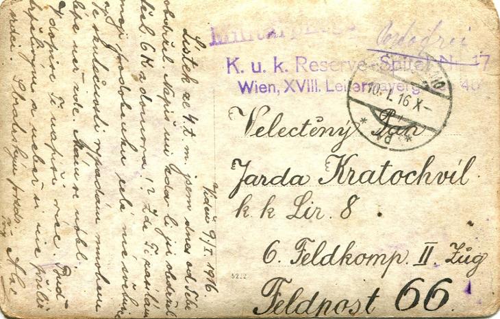 Vojenský - Nemocnice - Polní pošta / Feldpost / K.u.k.