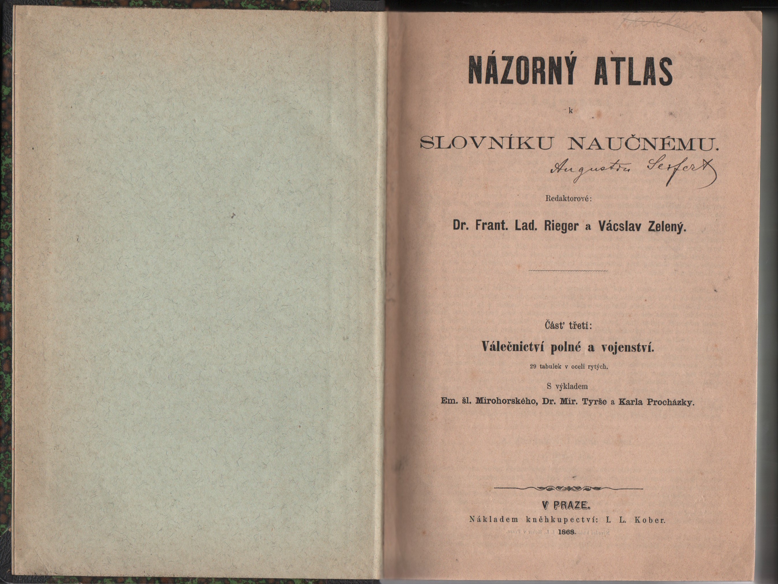 Frant. Lad. Rieger; Vácslav Zelený - Názorný atlas k slovníku naučnému