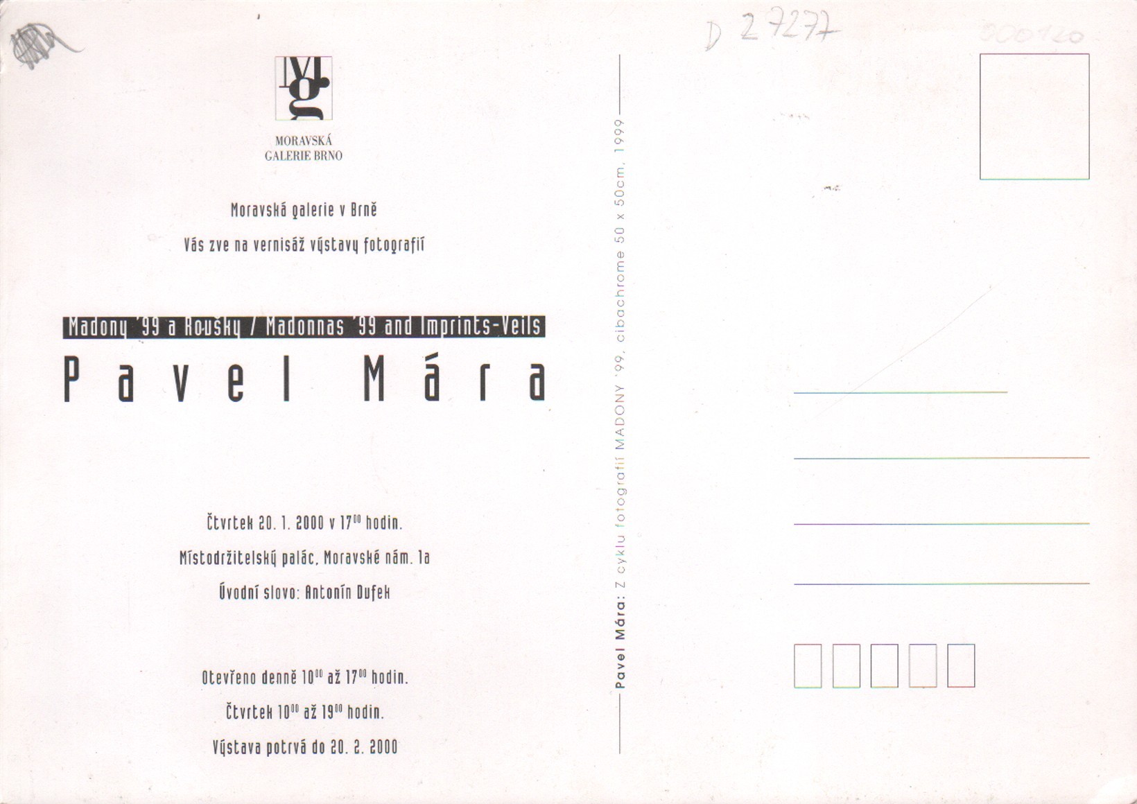 Pavel Mára: Madony '99 a Roušky / Madonnas '99 and Imprints-Veils (podpis)