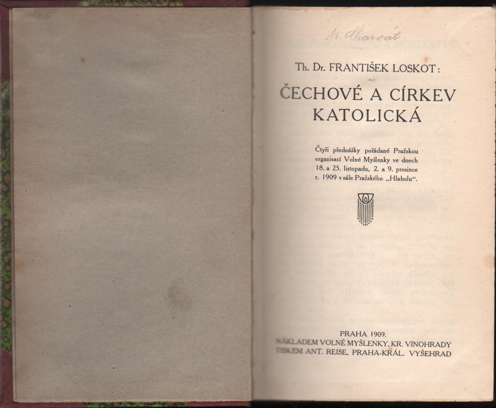 Loskot, František - Čechové a církev katolická