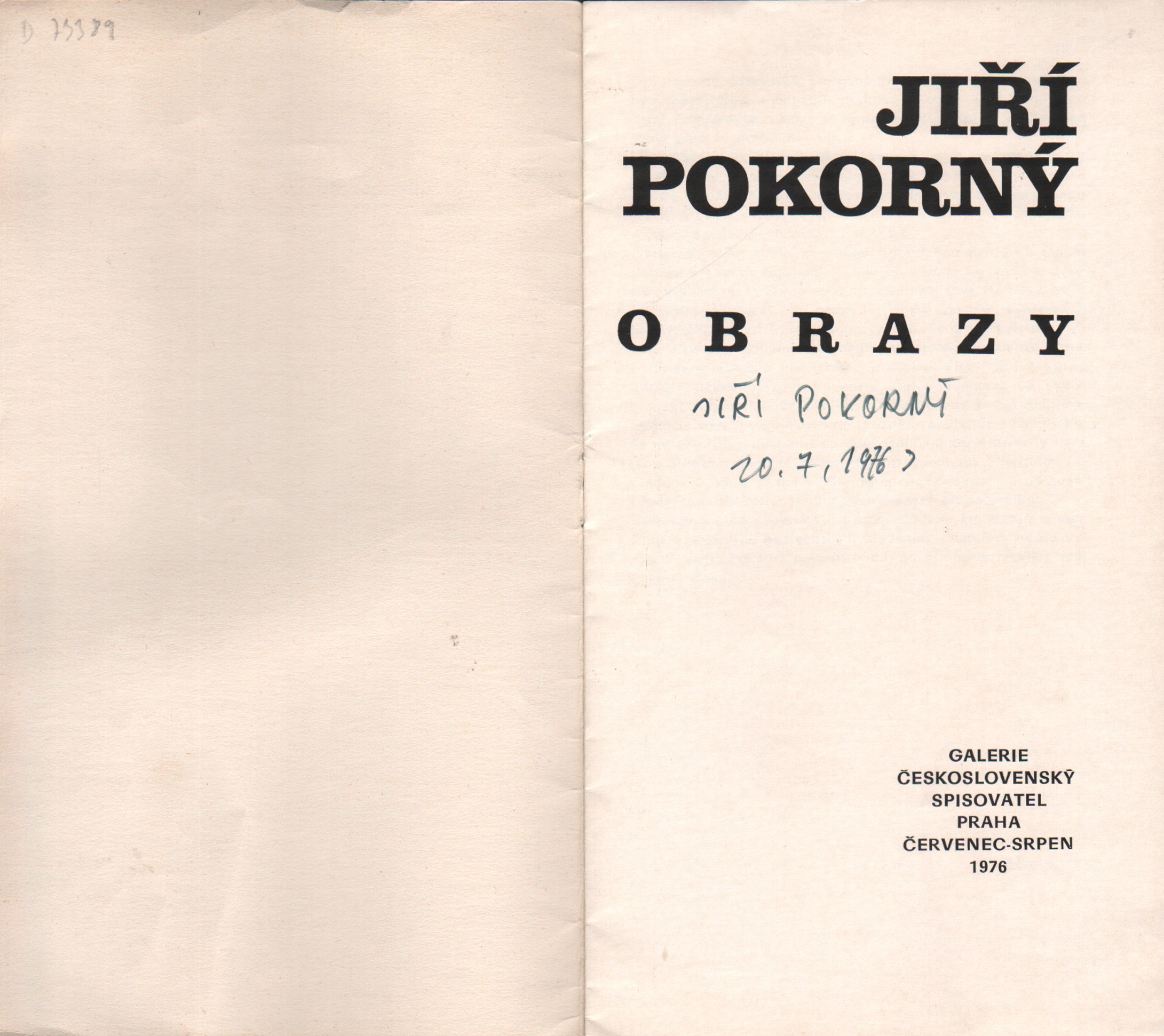 Jiří Pokorný: Obrazy (podpis)