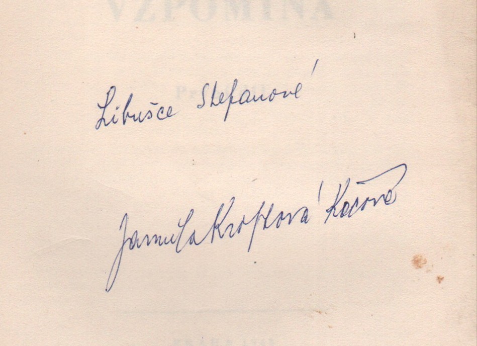 Kroftová, Jarmia - Nakladatel B. Kočí vzpomíná (podpis)