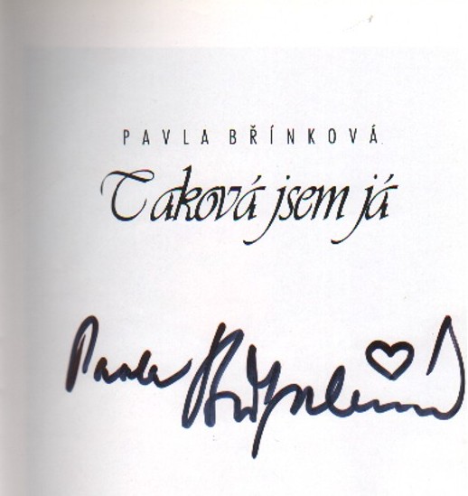 Břínková, Pavla - Taková jsem já (podpis)