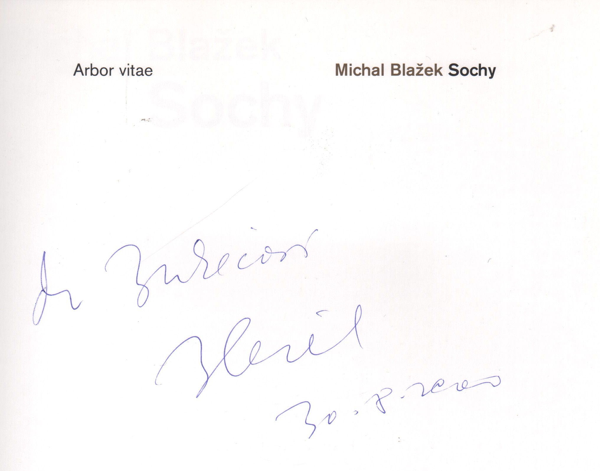 Michal Blažek: Sochy (podpis)