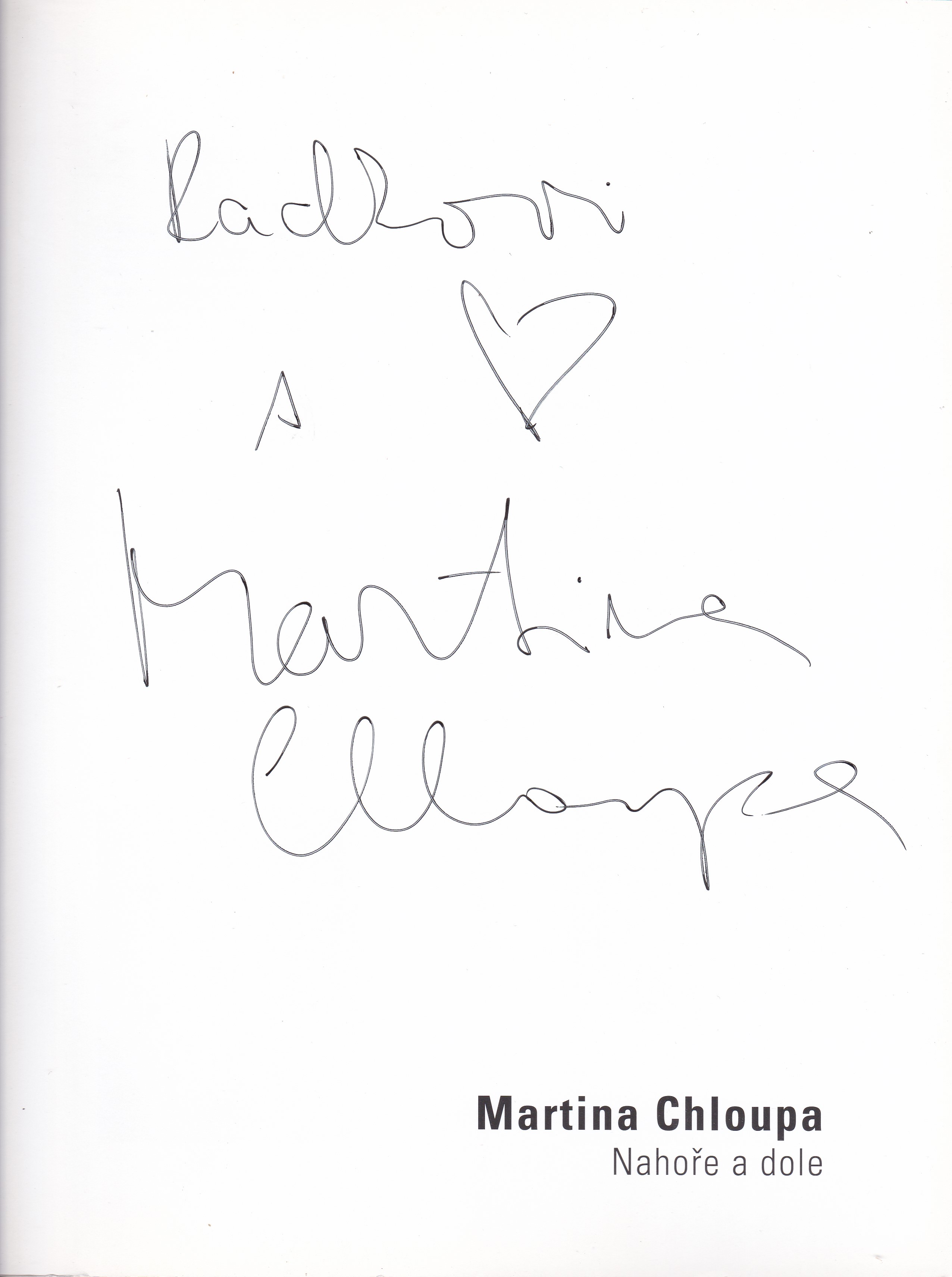 Martina Chloupa: Nahoře a dole (podpis)