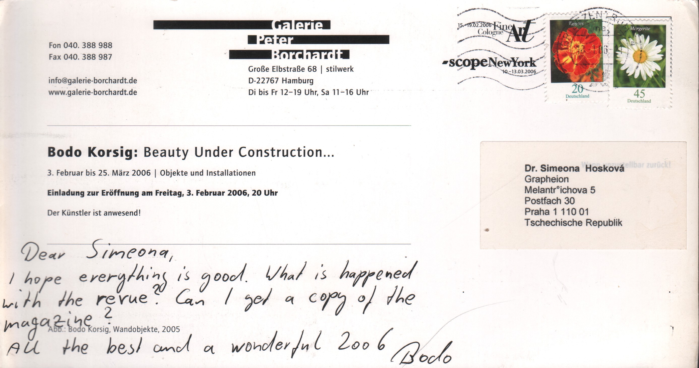 Bodo Korsig: Beauty Under Contruction (podpis)