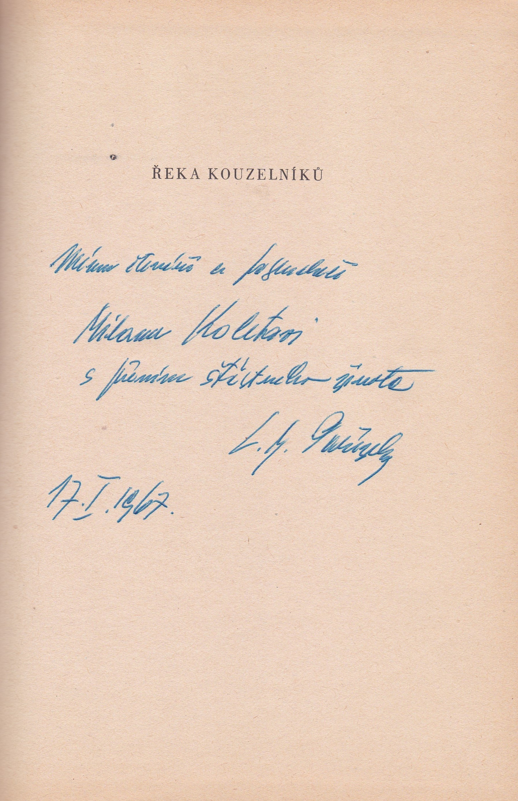 Pařízek, Ladislav Mikeš - Řeka kouzelníků (podpis)