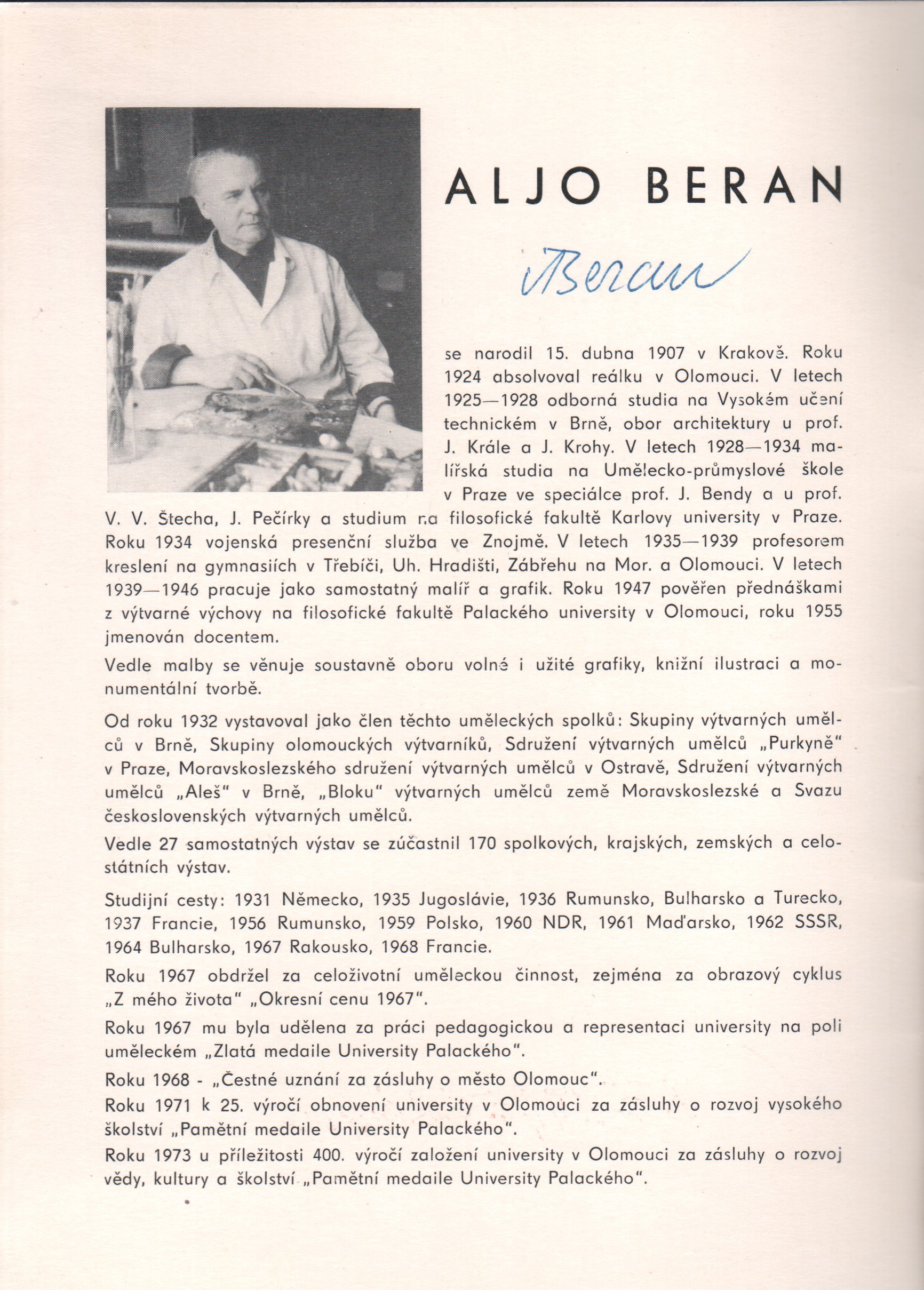 Aljo Beran: Figurální tvorba (podpis)