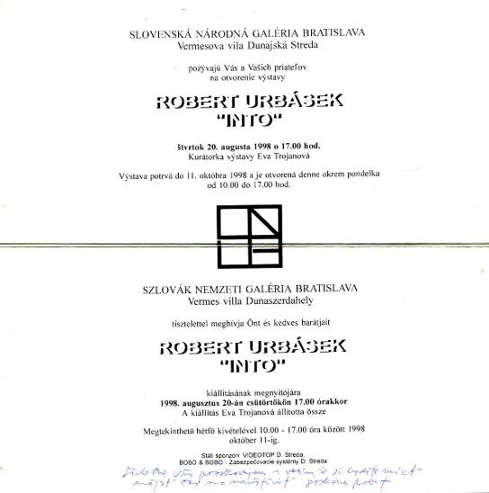 Robert Urbásek: Into (podpis)