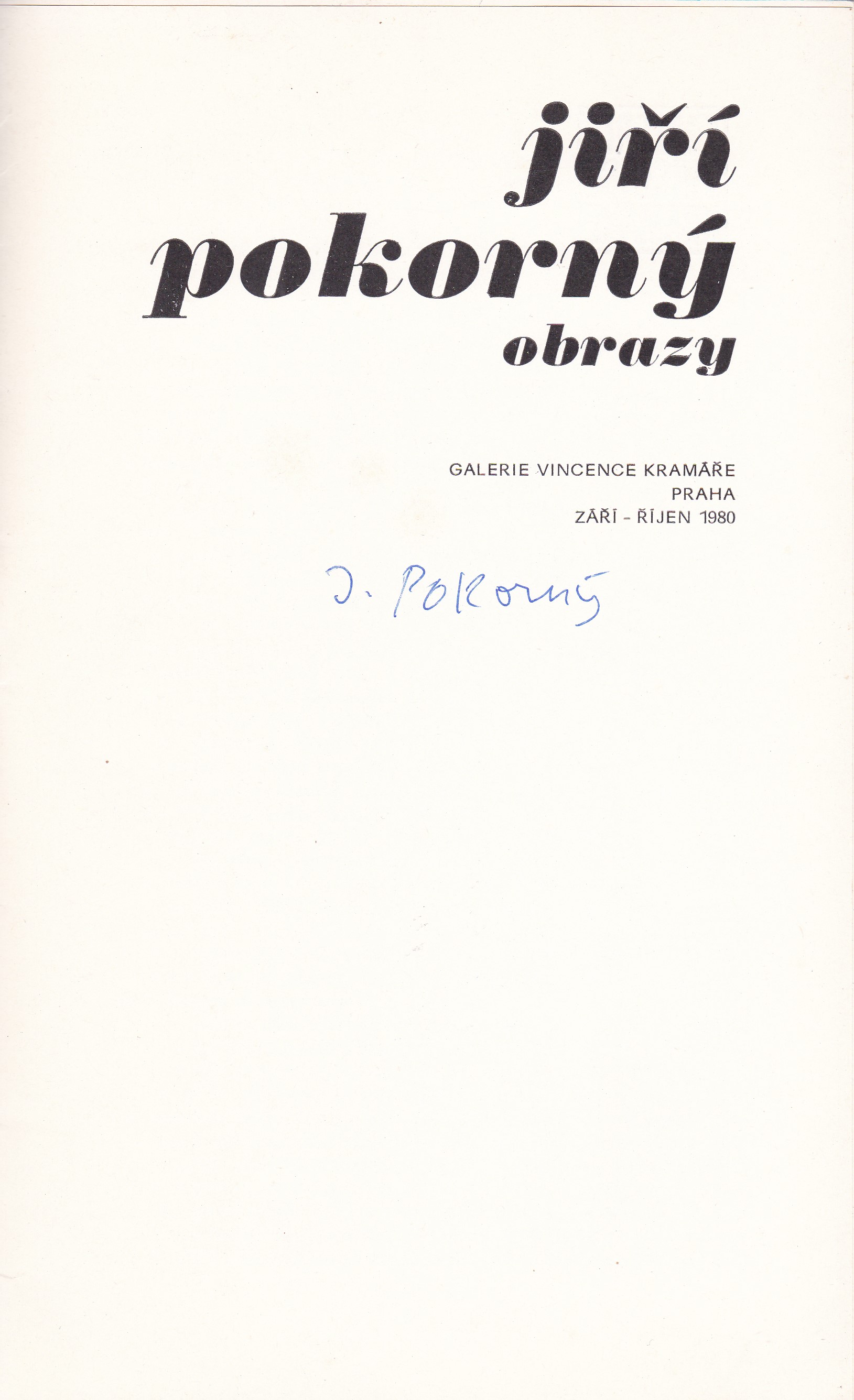 Jiří Pokorný: Obrazy (podpis)