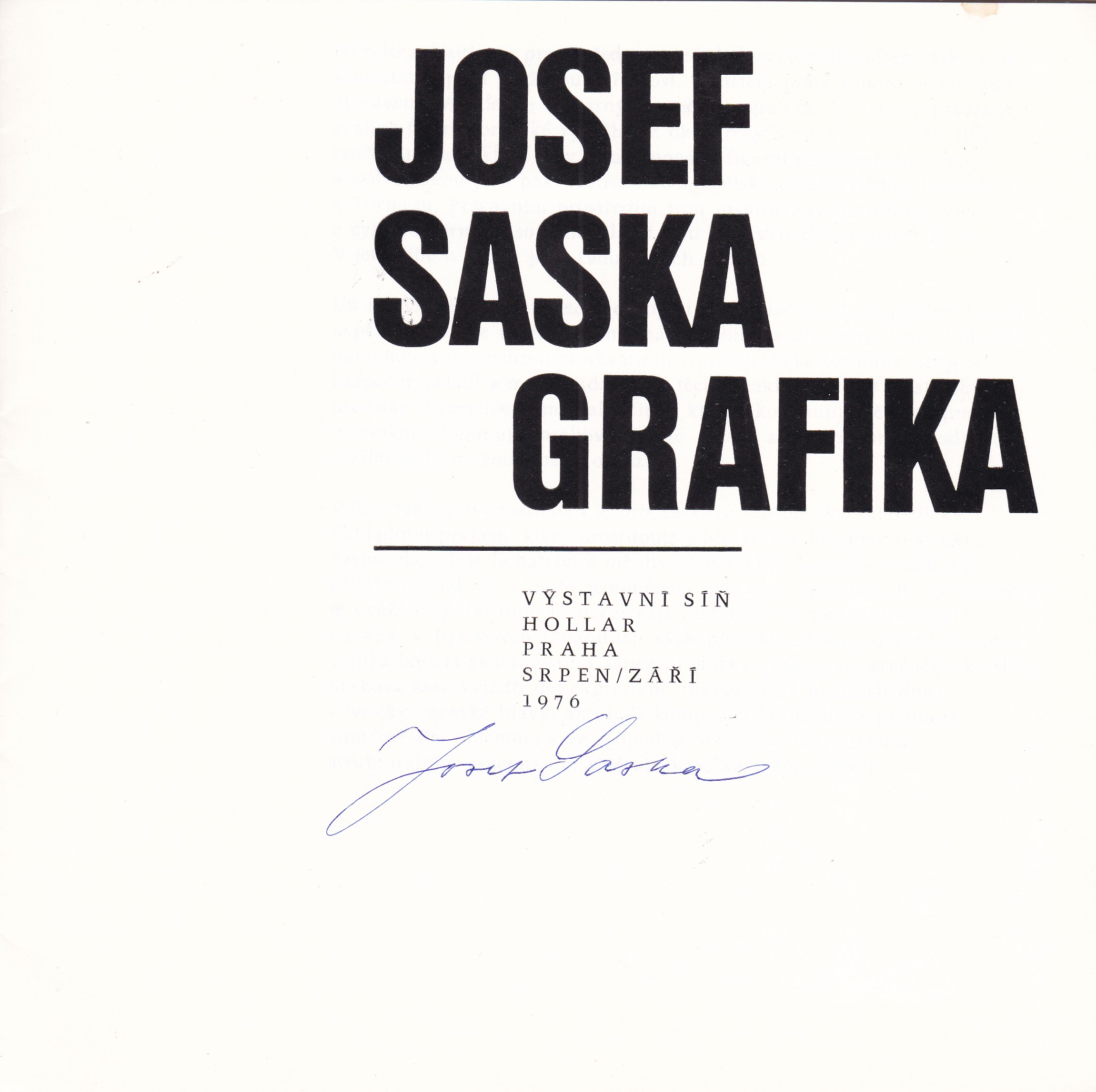 Josef Saska: Grafika (podpis)