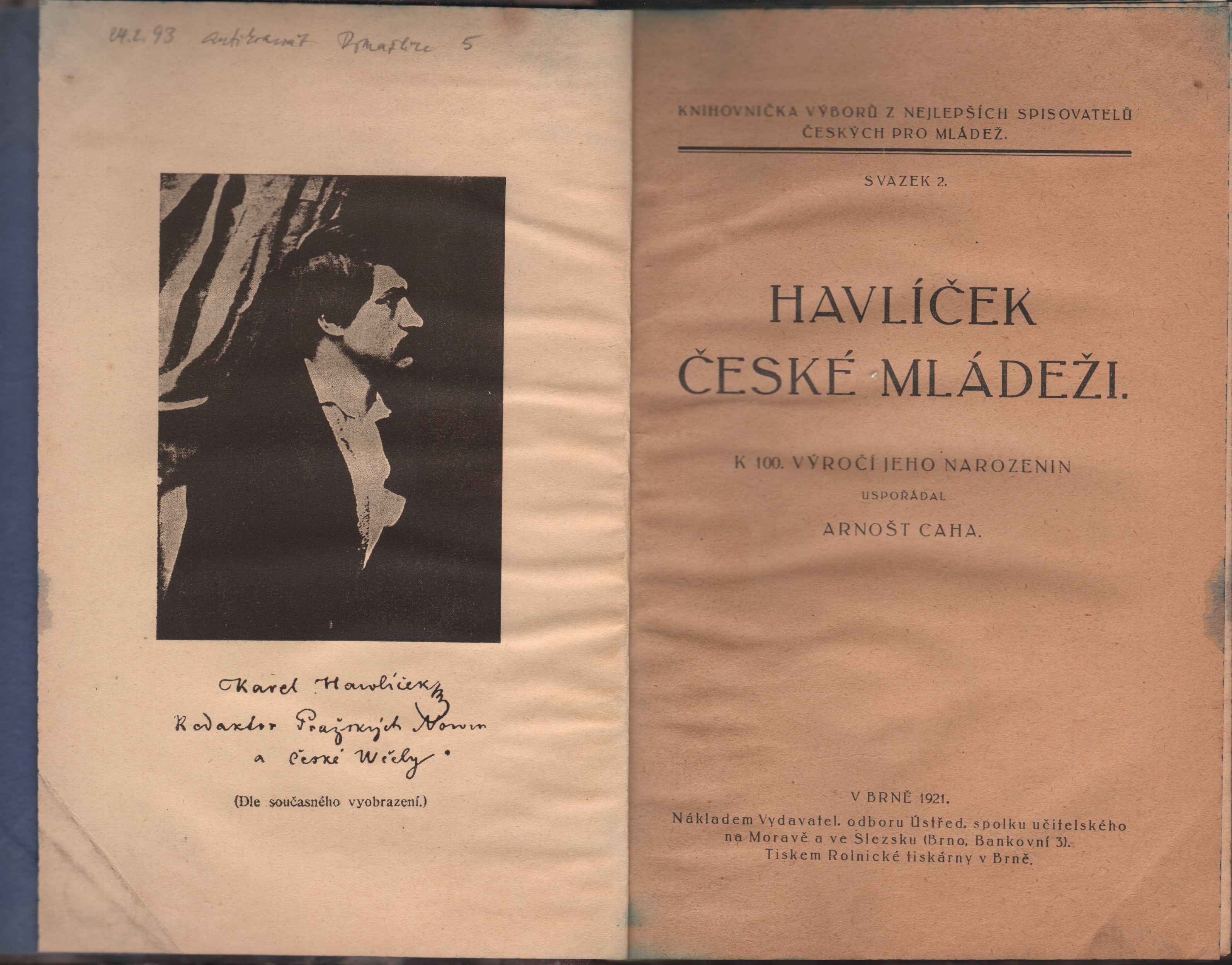 Havlíček Borovský, Karel - Havlíček české mládeži