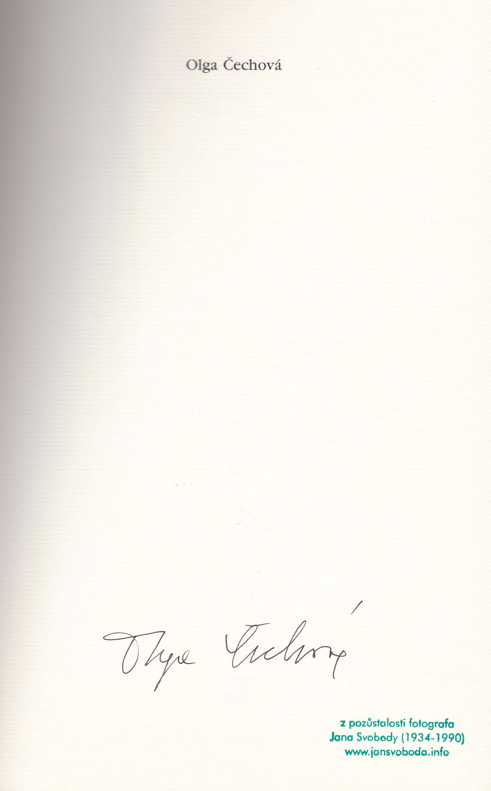 Olga Čechová: texty, kresby, grafika 1948 - 2000 (podpis)