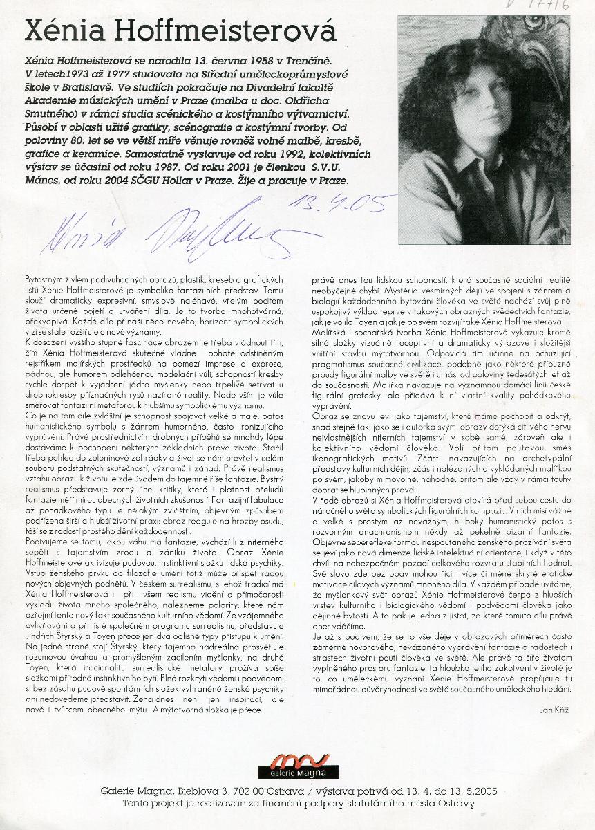 Xénia Hoffmeisterová (podpis)