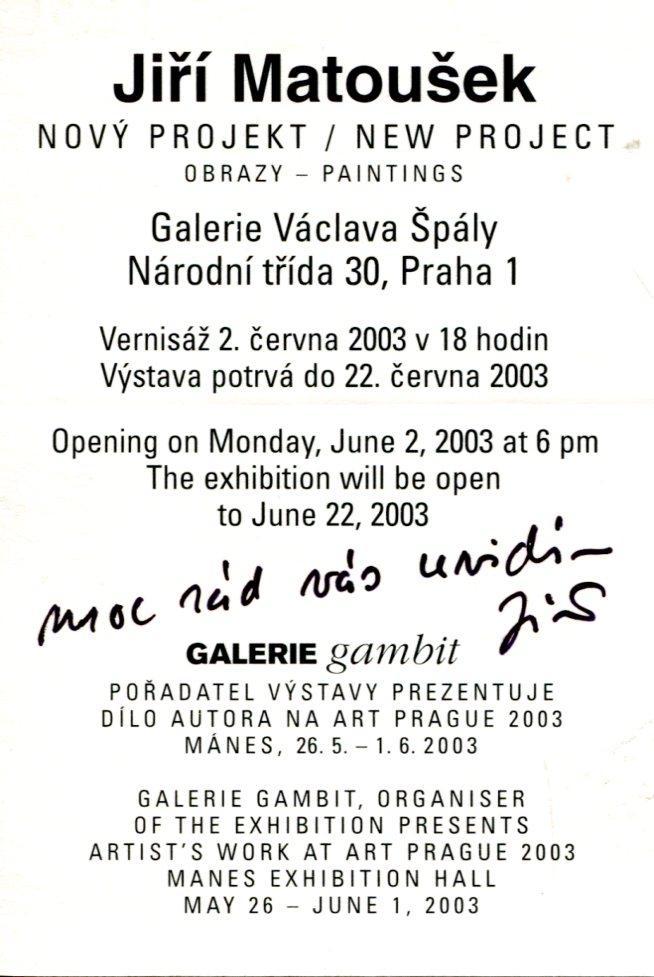Jiří Matoušek: Nový projekt / New Project (podpis)
