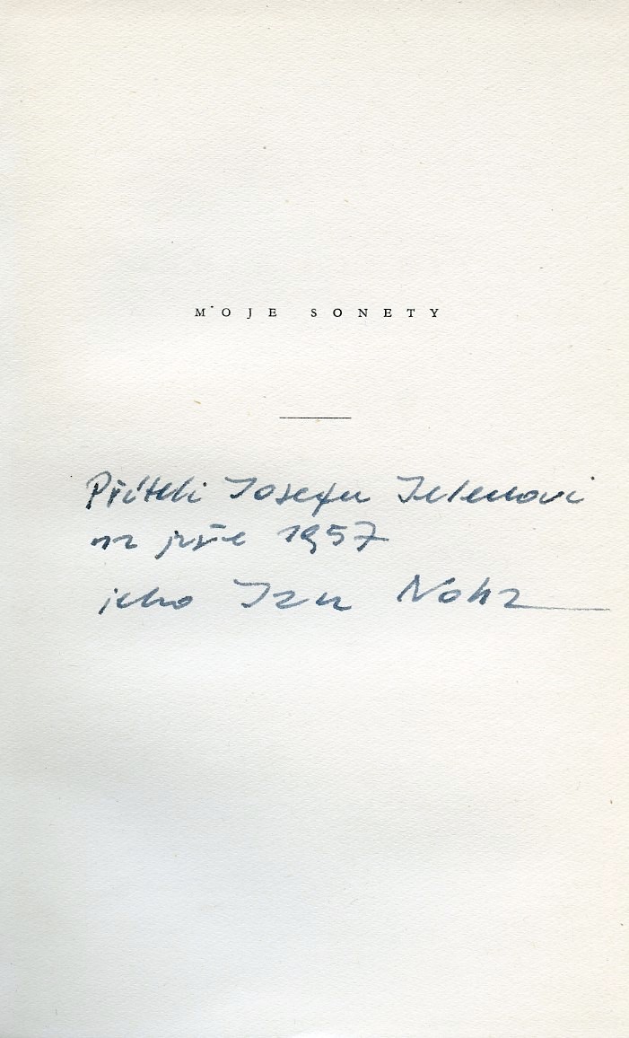Noha, Jan - Moje sonety (podpis)