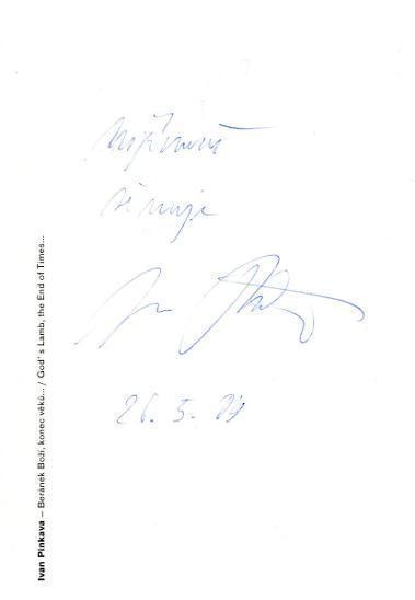 Ivan Pinkava: Beránek Boží (podpis)
